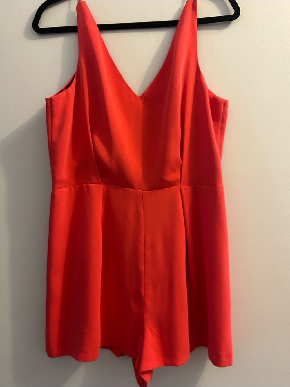 Topshop Red Romper with Black Lace Back